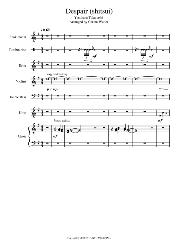 Despair (shitsui) - Score Only (arr. Carina Weder)