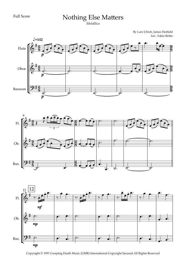 Nothing Else Matters (arr. Fabio Britto)