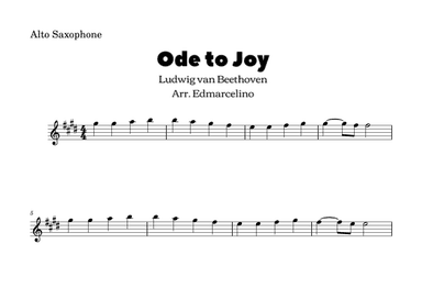 Ode to Joy - Eeasy to Alto Saxophone (arr. Edmarcelino)