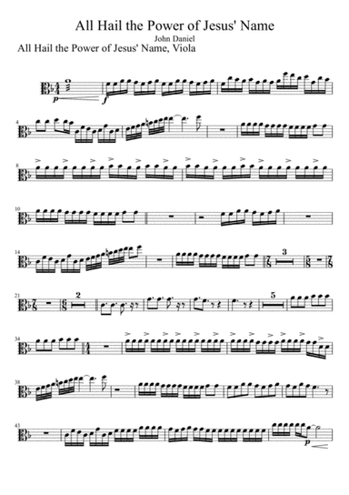 All Hail the Power of Jesus' Name, Viola (arr. John W. Daniel)
