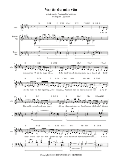 Var Ar Du Min Van (arr. Ingunn Ligaarden)