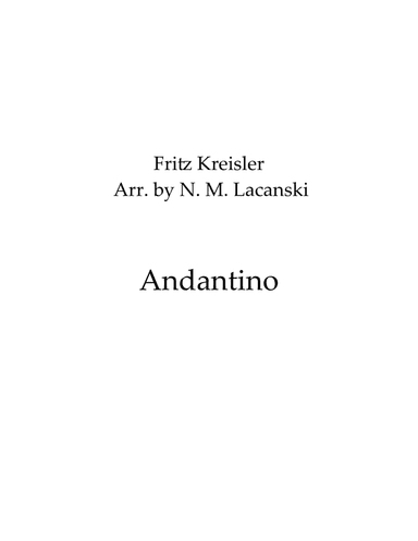 Andantino (arr. Nick Lacanski)