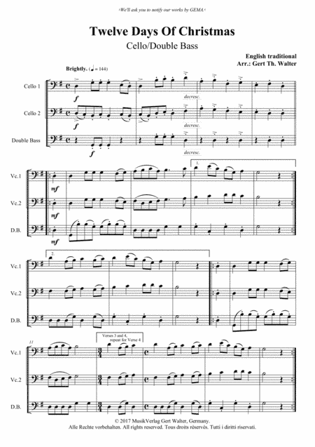 Twelve Days Of Christmas (arr. Gert Th. Walter)