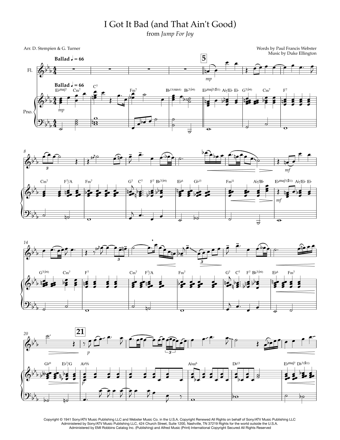I Got It Bad And That Ain't Good (arr. Debra E. Stempien, Gregory H. Turner)