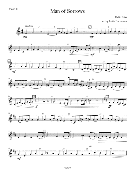 Man of Sorrows (Violin II) (arr. Justin Bachmann)