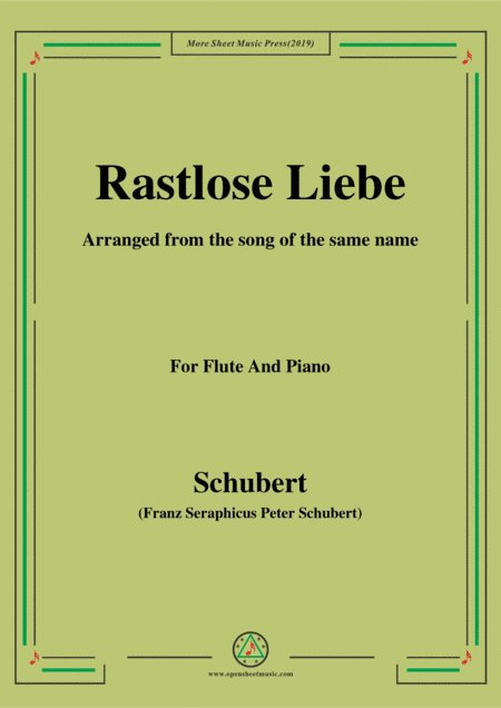 Schubert-Rastlose Liebe,for Flute and Piano (arr. MSM)
