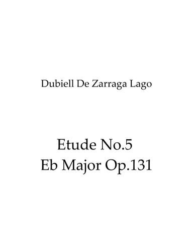 Etude No.5 Eb Major Op.131