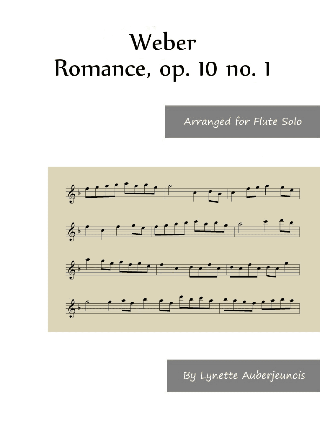 Romance, op. 10 no. 1 - Flute Solo (arr. Lynette Auberjeunois)
