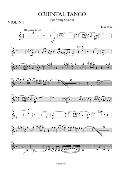 Oriental Tango for String Quartet PARTS