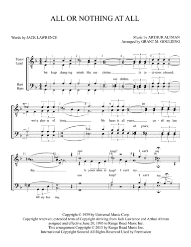 All Or Nothing At All (arr. Grant M. Goulding)