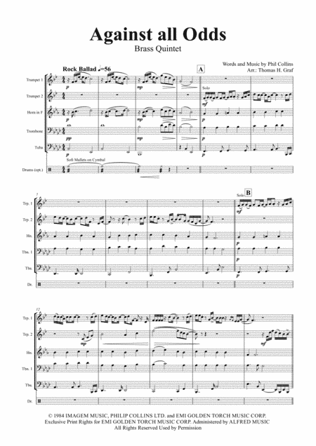 Against All Odds (take A Look At Me Now) (arr. Thomas H. Graf)