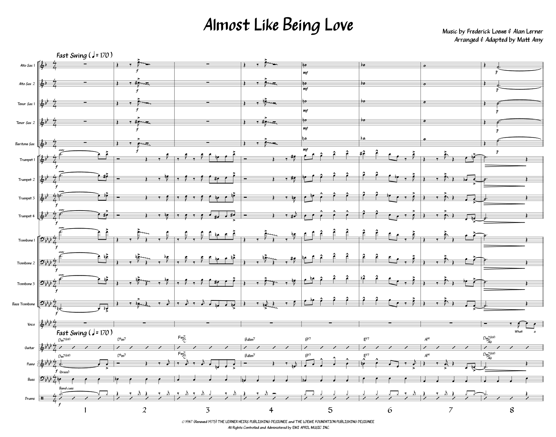 Almost Like Being In Love (arr. Matt Amy)