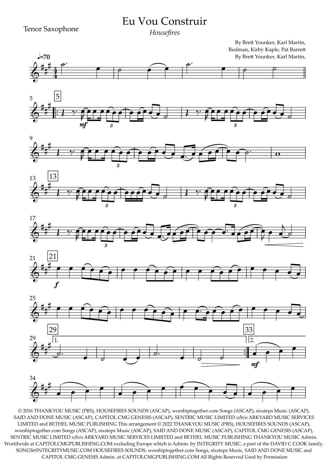 Build My Life (arr. Fabio Britto)