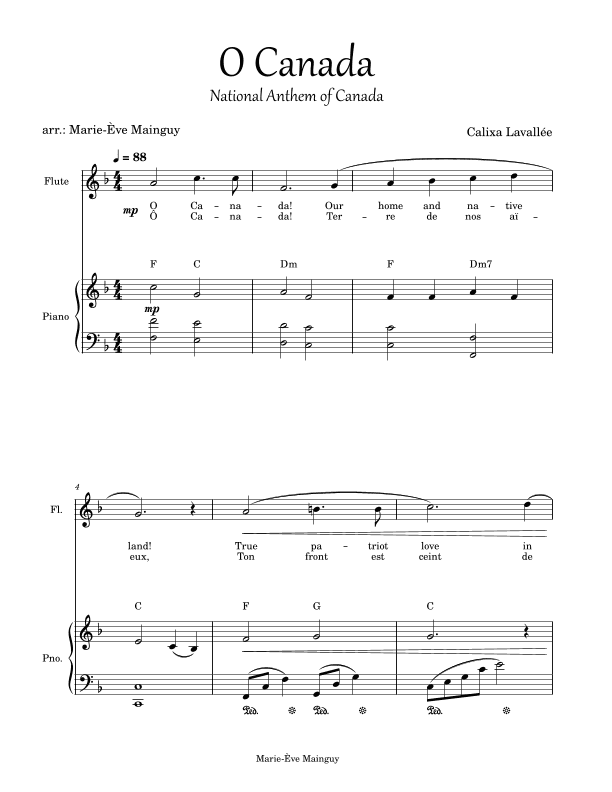 O Canada (arr. Marie-Ève Mainguy)