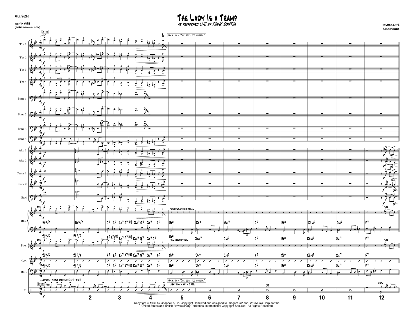 The Lady Is A Tramp (arr. Hollywood Charts)