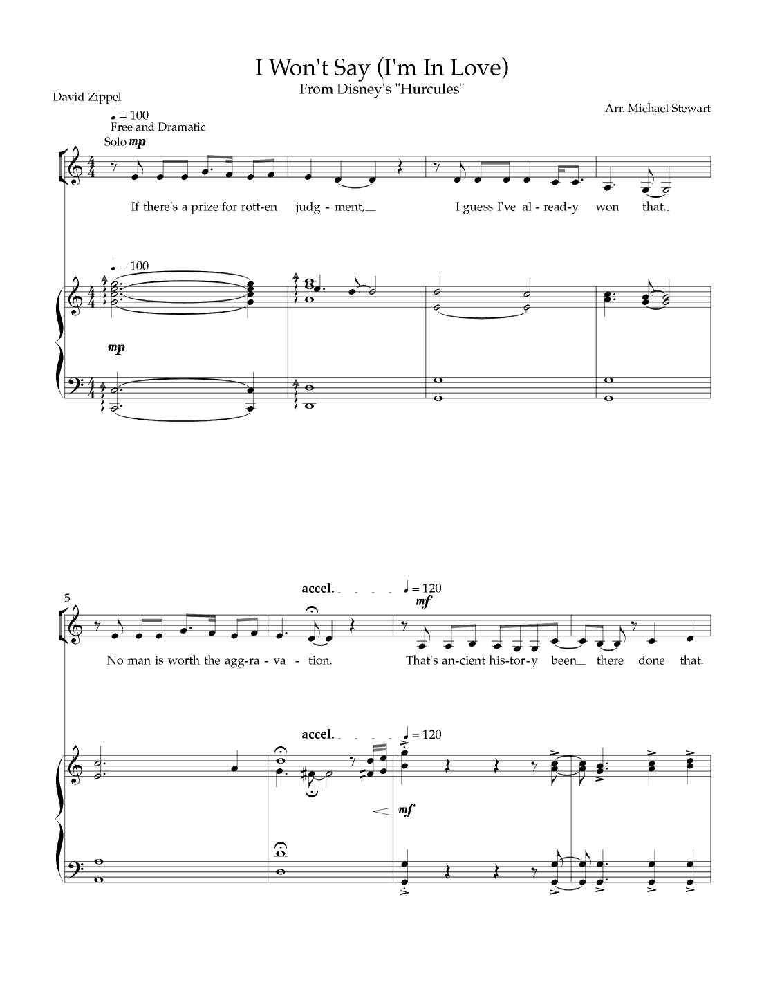 I Won't Say (i'm In Love) (arr. Michael Stewart)