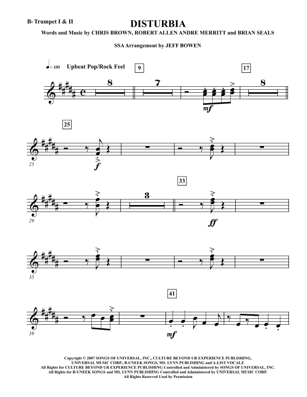 Disturbia (arr. Jeffrey Bowen)