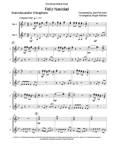 Feliz Navidad (arr. Roger Wallace)