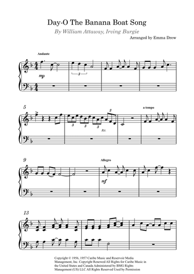 Day-o (the Banana Boat Song) (arr. Emma Drew)