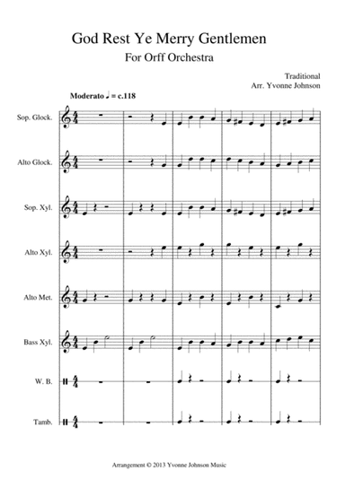 God Rest Ye Merry Gentleman - For Orff Ensemble (arr. Yvonne Johnson)
