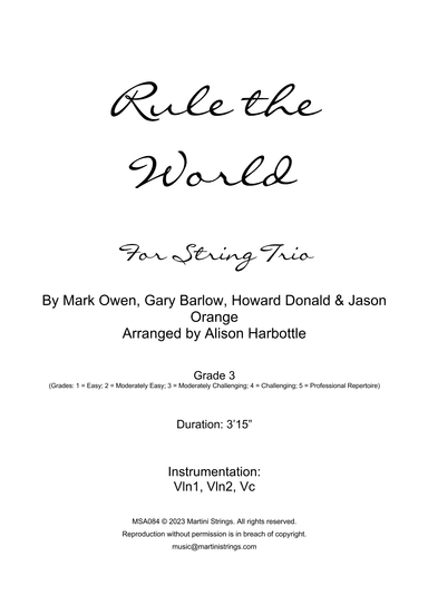 Rule The World (arr. Alison Harbottle)