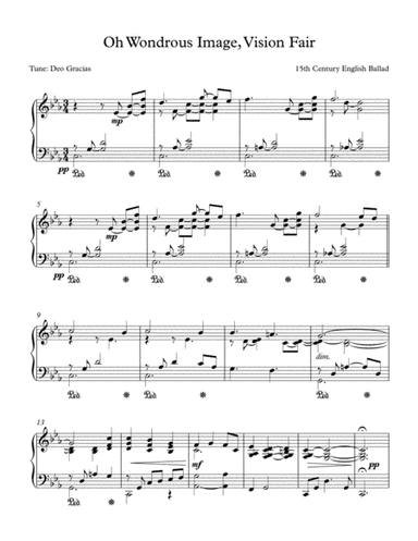 Oh Wondrous Image, Vision Fair (Deo Gracias) (arr. Erik Kihss)