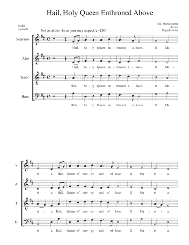 Hail, Holy Queen Enthroned Above (arr. Miguel Carlos)