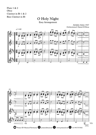 O Holy NIght - Christmas Carol - Woodwind Quartet (arr. Daniel H Rosa)