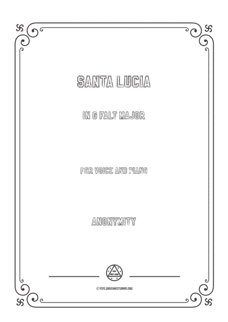 Louis-Santa Lucia in G flat Major,for Voice and Piano (arr. MSM)