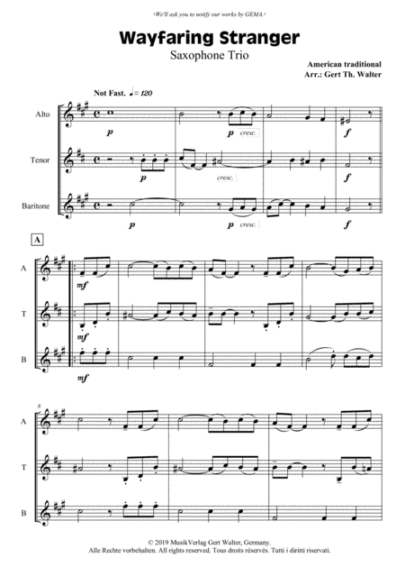 Wayfaring Stranger (arr. Gert Th. Walter)