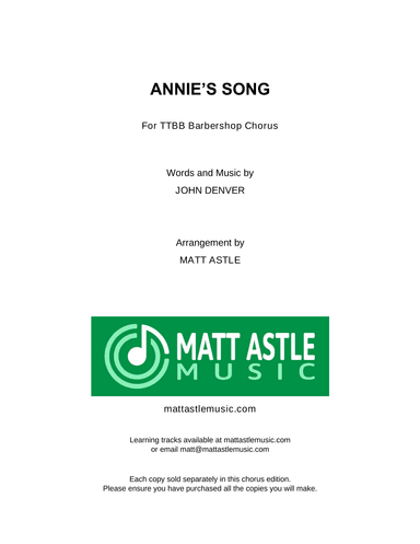 Annie's Song (arr. Matt Astle)