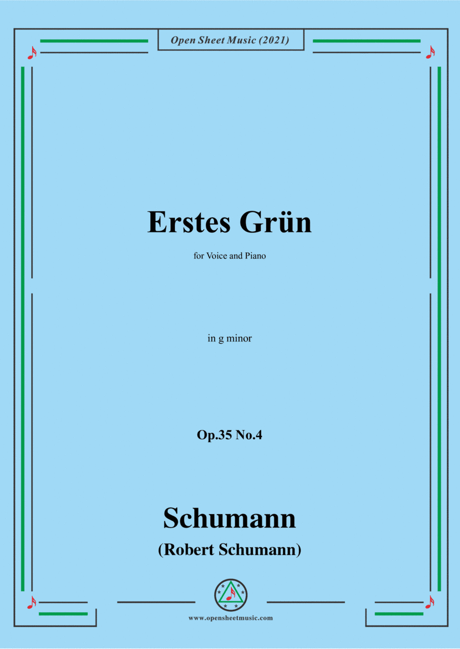 Schumann-Erstes Grun,Op.35 No.4 in g minor (arr. Open Cloud)