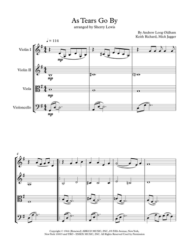As Tears Go By (arr. Sherry Lewis)