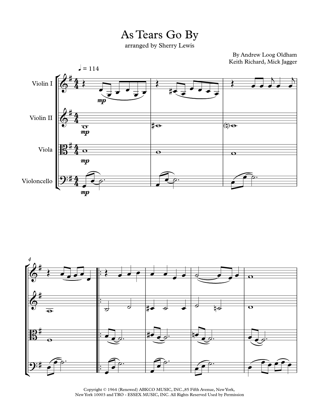 As Tears Go By (arr. Sherry Lewis)
