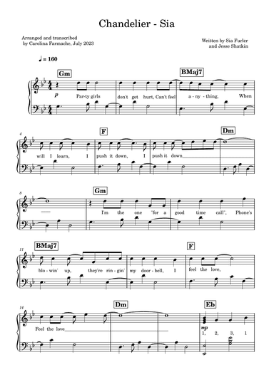 Chandelier (arr. Carolina Farmache)