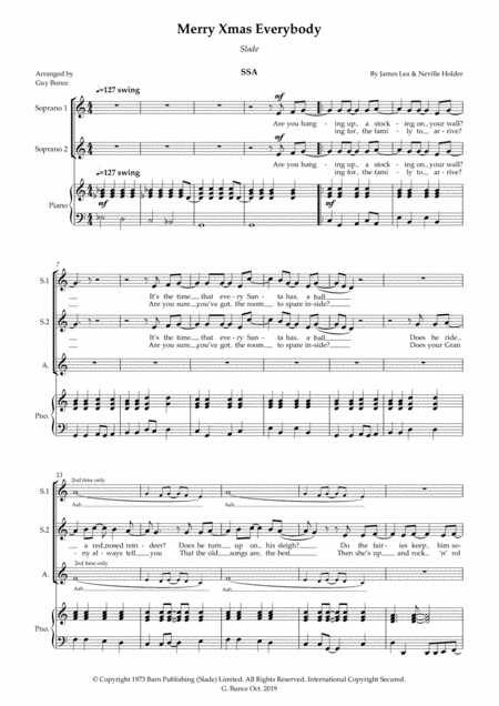 Merry Xmas Everybody (arr. Guy Bunce)