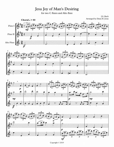 Jesu Joy of Man's Desiring for Flute Trio (arr. Dana H. Joras)