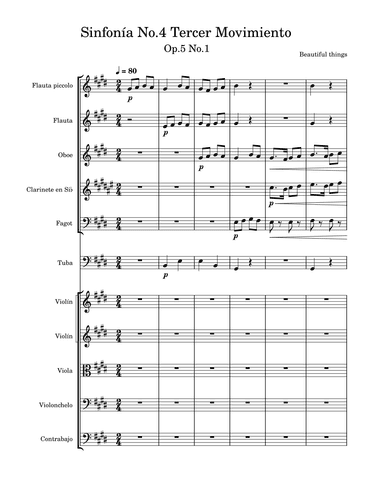Sinfonía No.4(Tercer Movimiento)-Beautiful things Op.5 No.1
