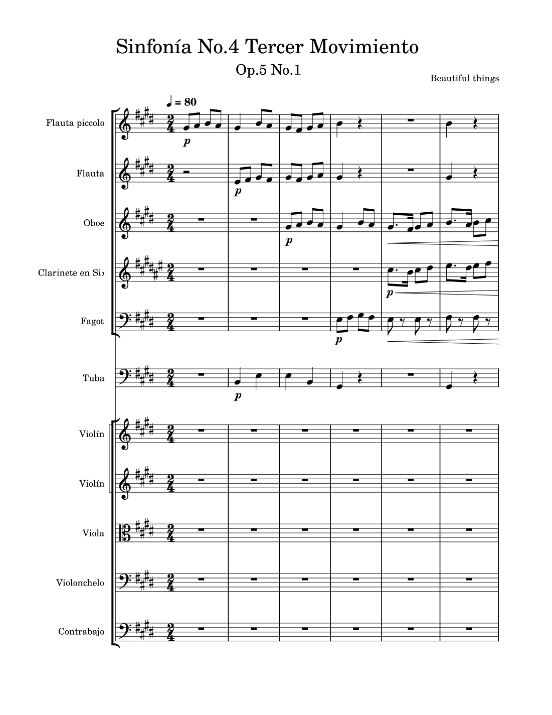 Sinfonía No.4(Tercer Movimiento)-Beautiful things Op.5 No.1