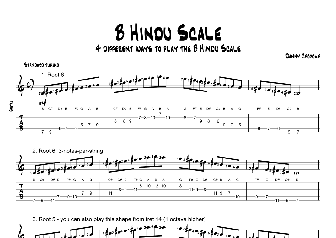 B Hindu Scale (4 Ways to Play)