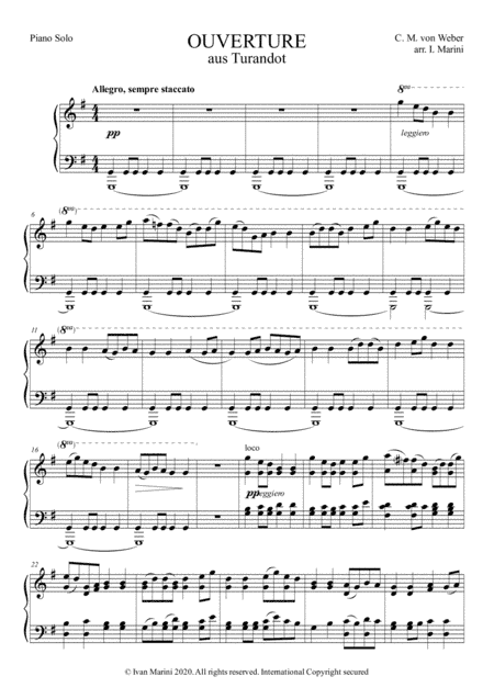 Overture from TURANDOT - for Piano solo (arr. Ivan Marini)