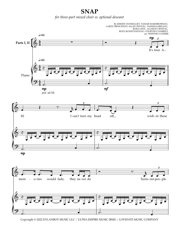 Snap (arr. Whitney Lussier)
