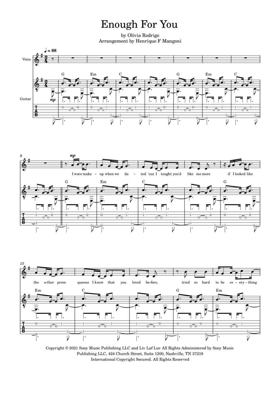 Enough For You (arr. Henrique F Mangoni)