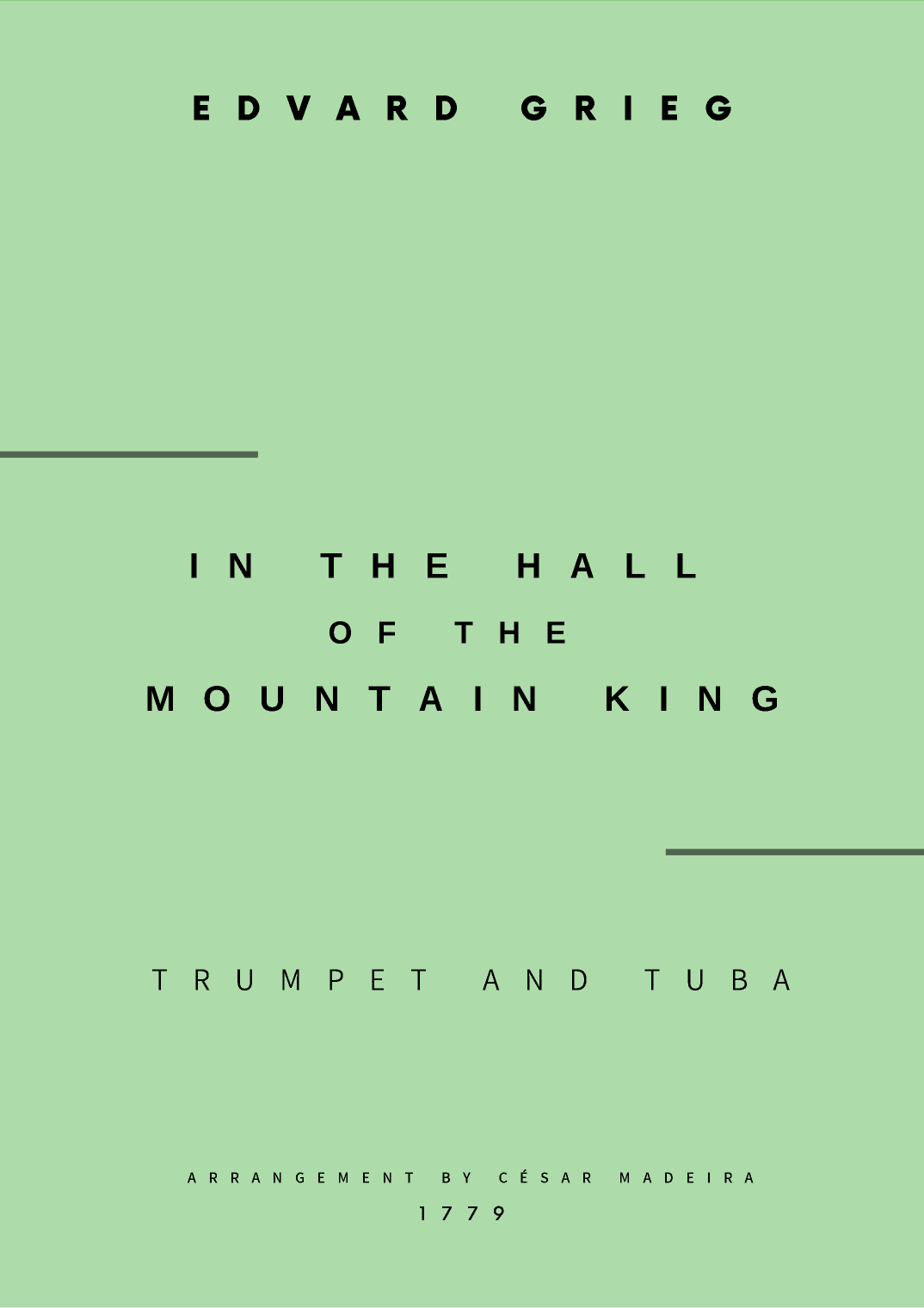 In The Hall Of The Mountain King - Trumpet and Tuba (Full Score and Parts) (arr. César Madeira)