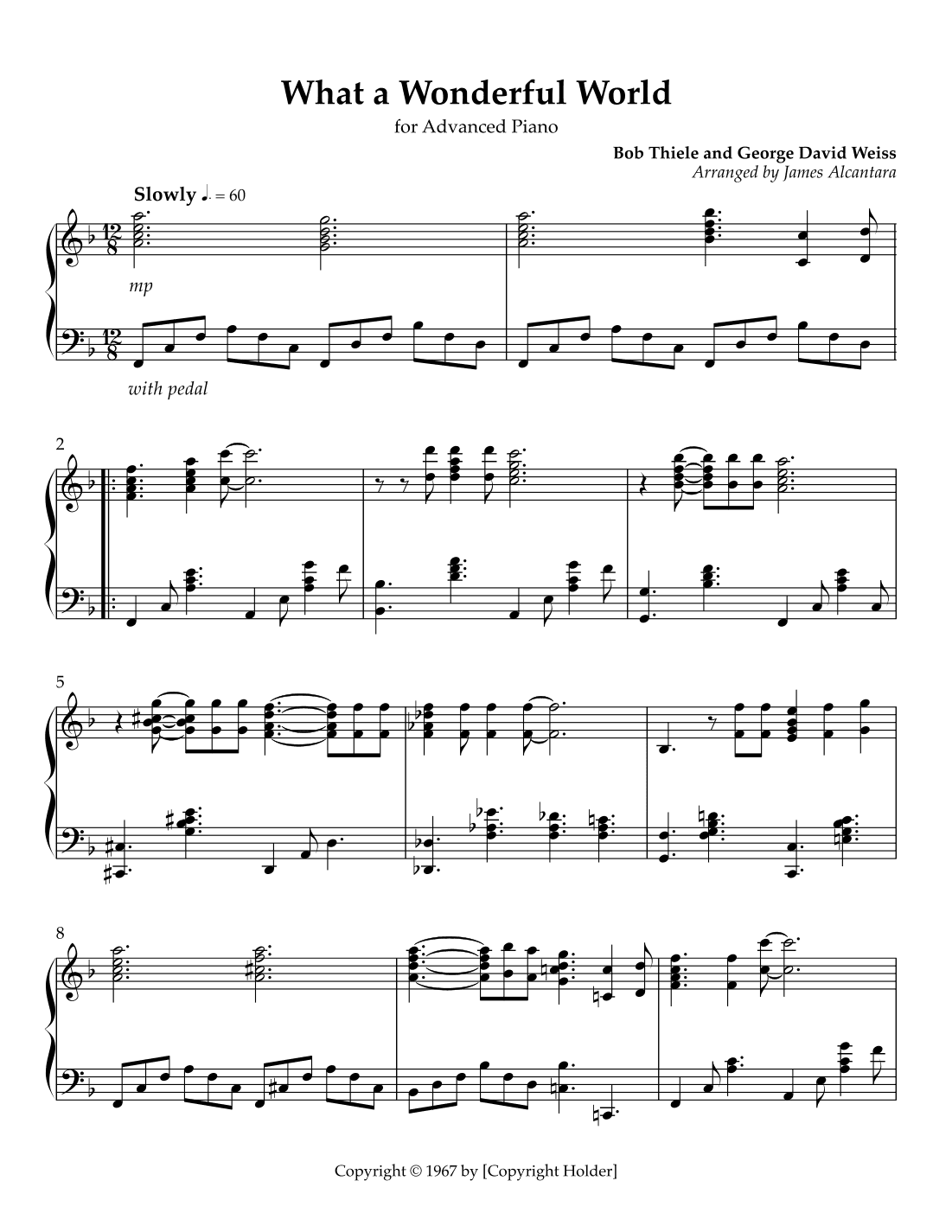 What A Wonderful World (arr. James Alcantara)