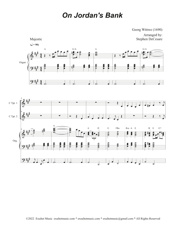 On Jordan's Bank (Duet for C-Trumpet) (arr. Stephen DeCesare)
