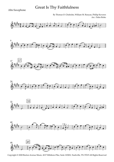 Great Is Thy Faithfulness (arr. Fabio Britto)