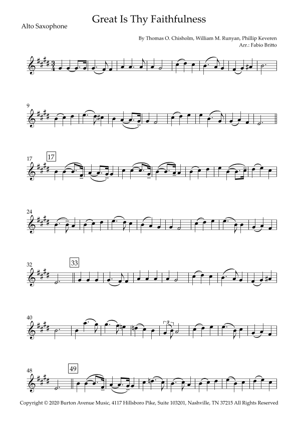 Great Is Thy Faithfulness (arr. Fabio Britto)