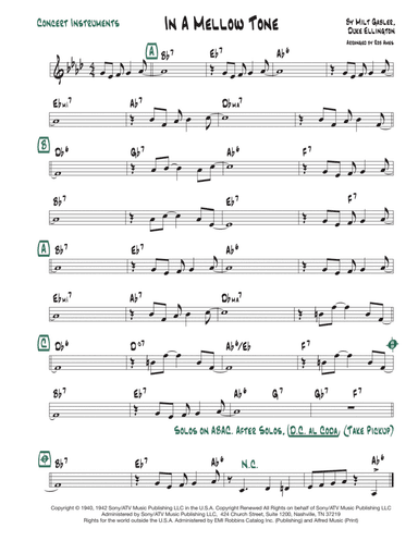 In A Mellow Tone (arr. Rob Ames)