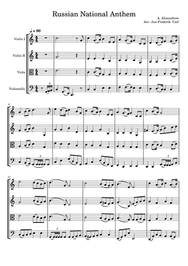 Russian National Anthem (String Quartet)